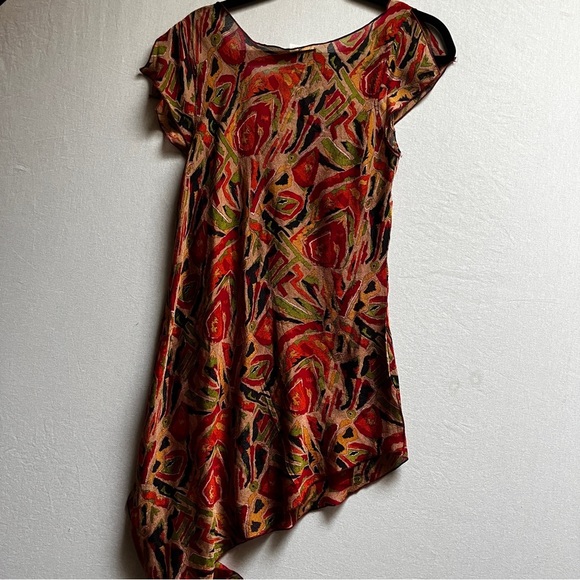 Alchemy recycled silk Asymmetrical Multicolor Top Sz M - Picture 3 of 7